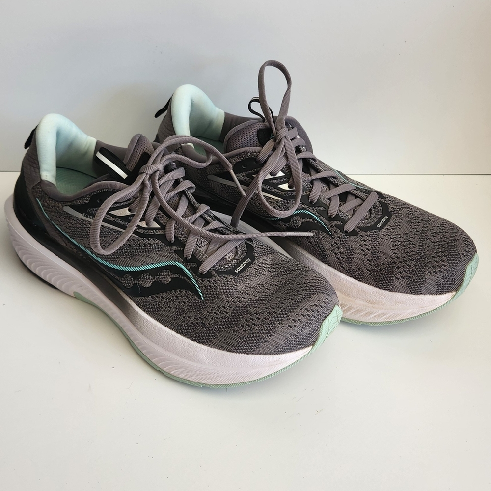 Women's SAUCONY Gray and Mint Running Shoes